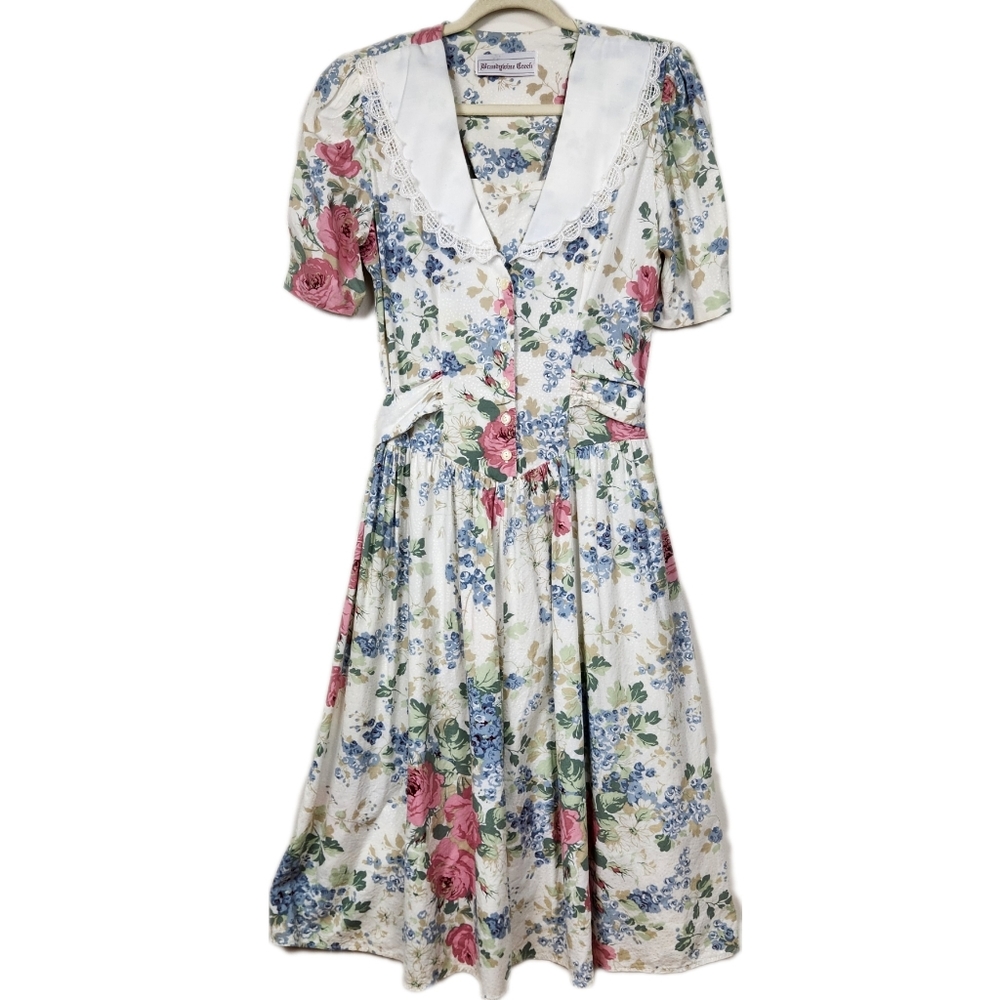 Brandywine Greek Vintage 80's Cottagecore Floral Dress